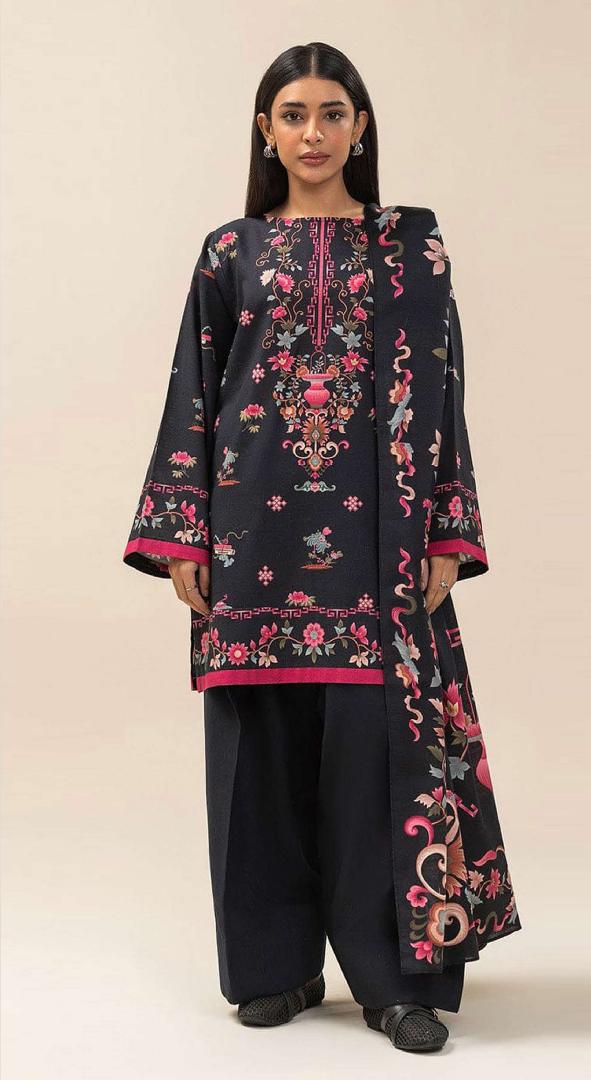 Limelight – Charcoal Black - Doriya Unstitched 3 PCs Unstitched Suit