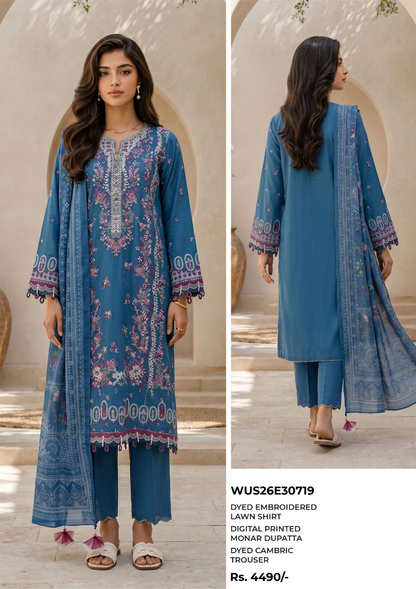 Zellbury Signature Unstitched 3PCs Collection D-C:- WUS26E30719