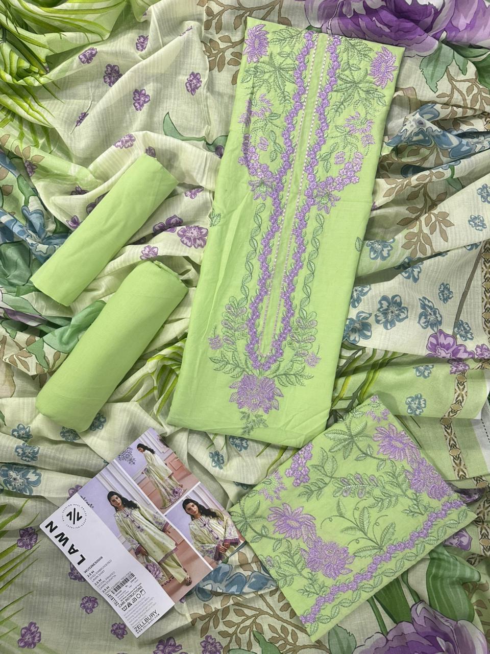 Zellbury Embroidery D.C:- WUS26E30506 Lawn 3Pcs Collection