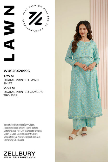 Zellbury D.C:-WUS26X20996   Digtal Printed Lawn 2Pcs Collection
