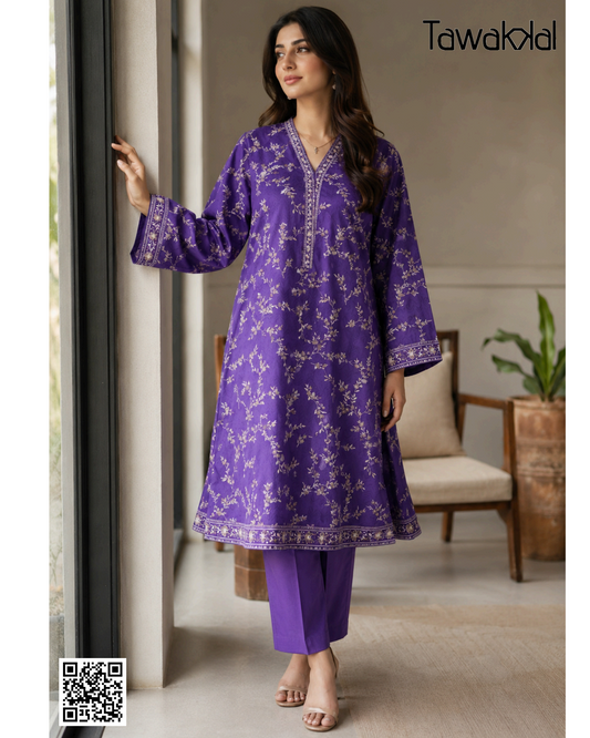 Tawakkal Purple-Gold Stitched 2-Piece