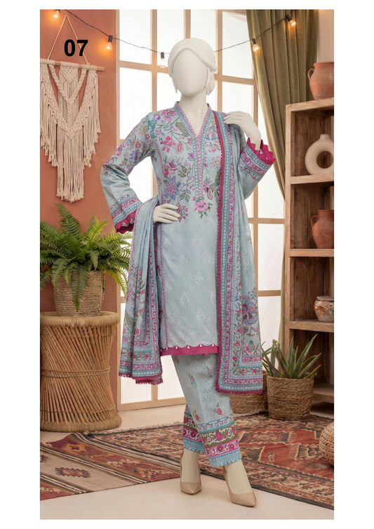 COCO CORDS BY DASTAN Unstitched Original Lawn 3 Piece Collection Designs #7
