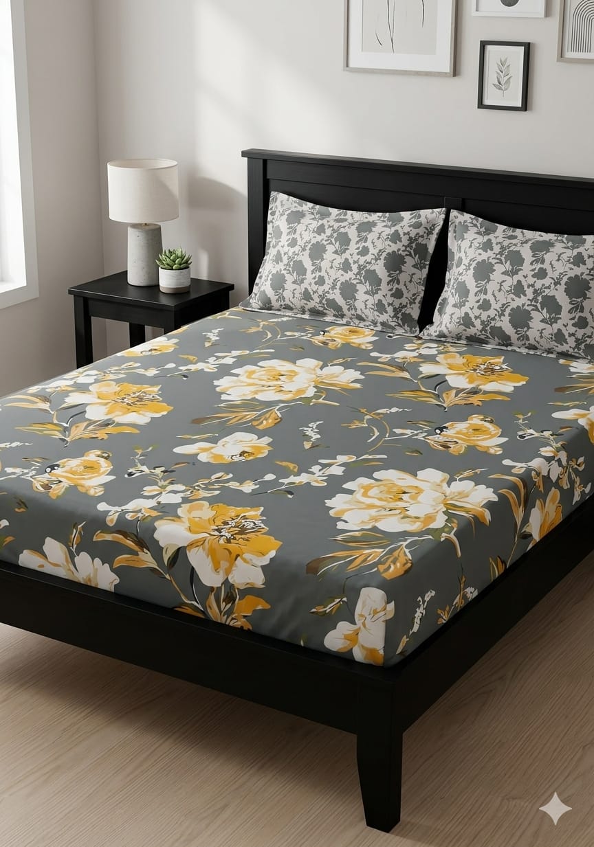 SALONIKA PURE COTTON BEDSHEETS Most Demanding Collection Full Printed King Size Bedsheets