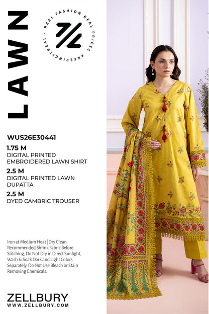 Zellbury D.C:-WUS26E30441 Embroidery Printed Lawn 3Pcs Collection