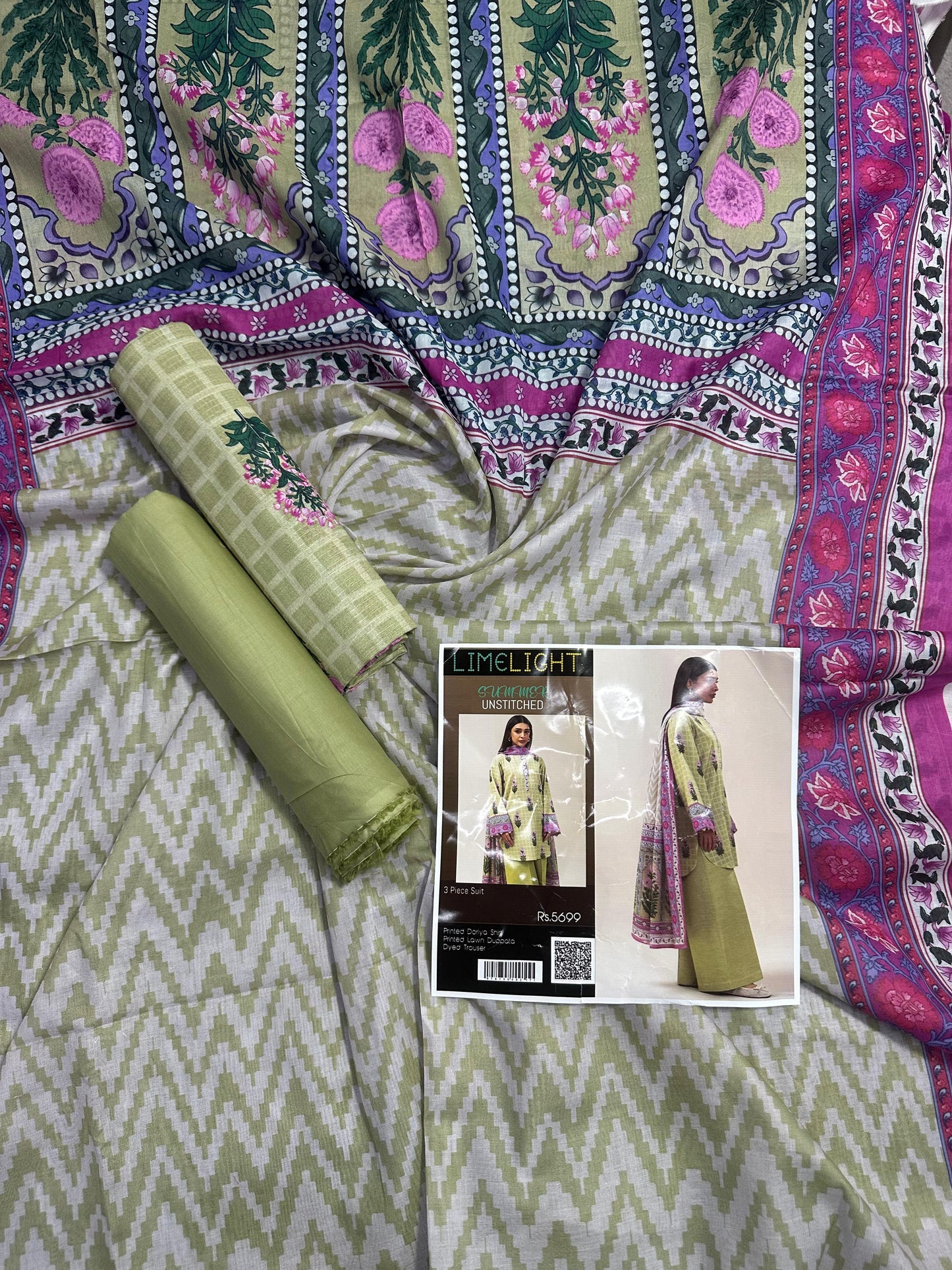 Limelight – Khaki Green - Doriya Unstitched 3 PCs Unstitched Suit