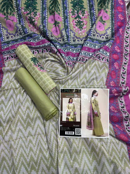 Limelight – Khaki Green - Doriya Unstitched 3 PCs Unstitched Suit