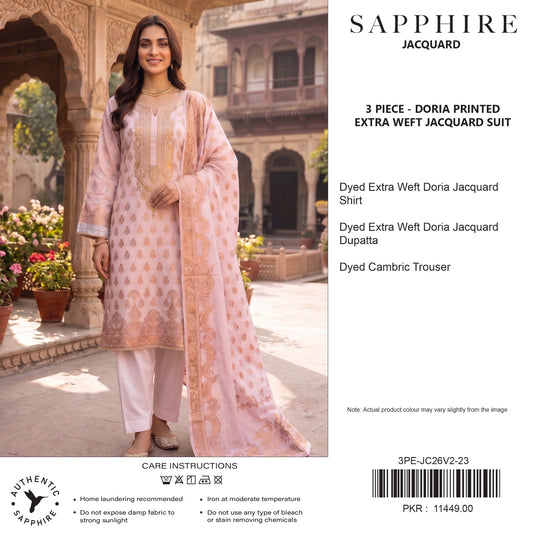Sapphire Pink Gold Jacquard 3Pcs