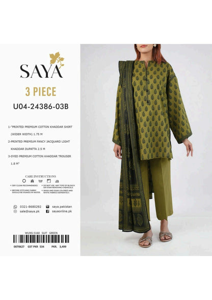 Saya  Cotton Khaddar 3P