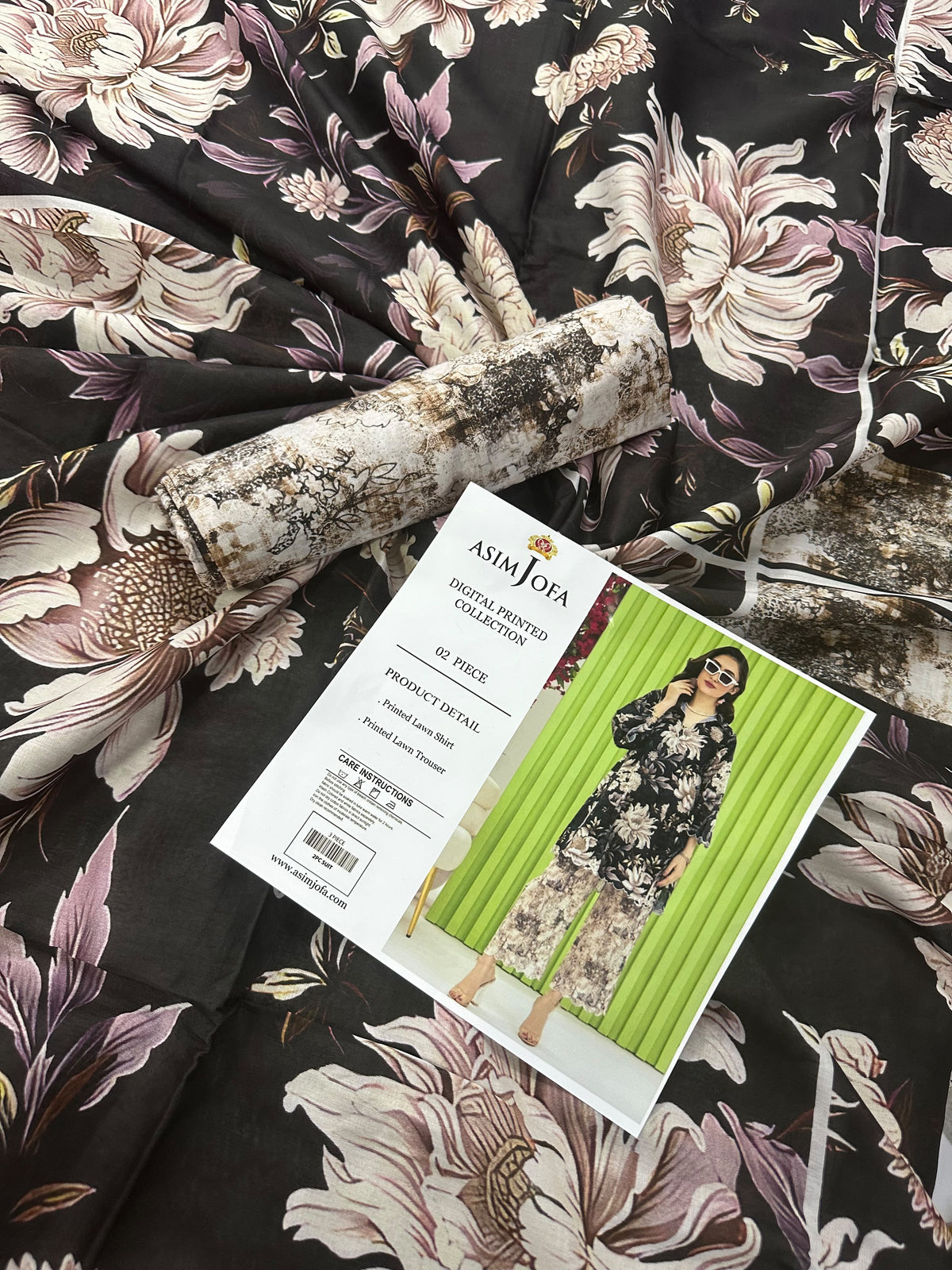 AsimJofa Black Skin Digital Printed 2Pcs