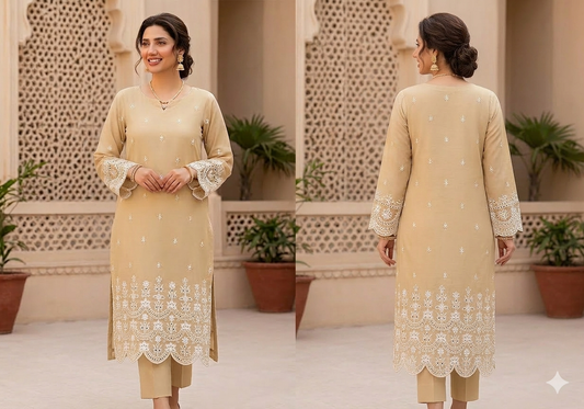 Mix Brand – Premium Unstitched Collection Embroidery All-Over 1-Piece Suit