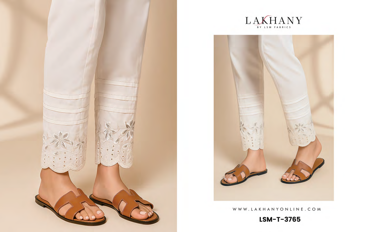 Lakhany 100 % Stitched Bottom in White 🤍