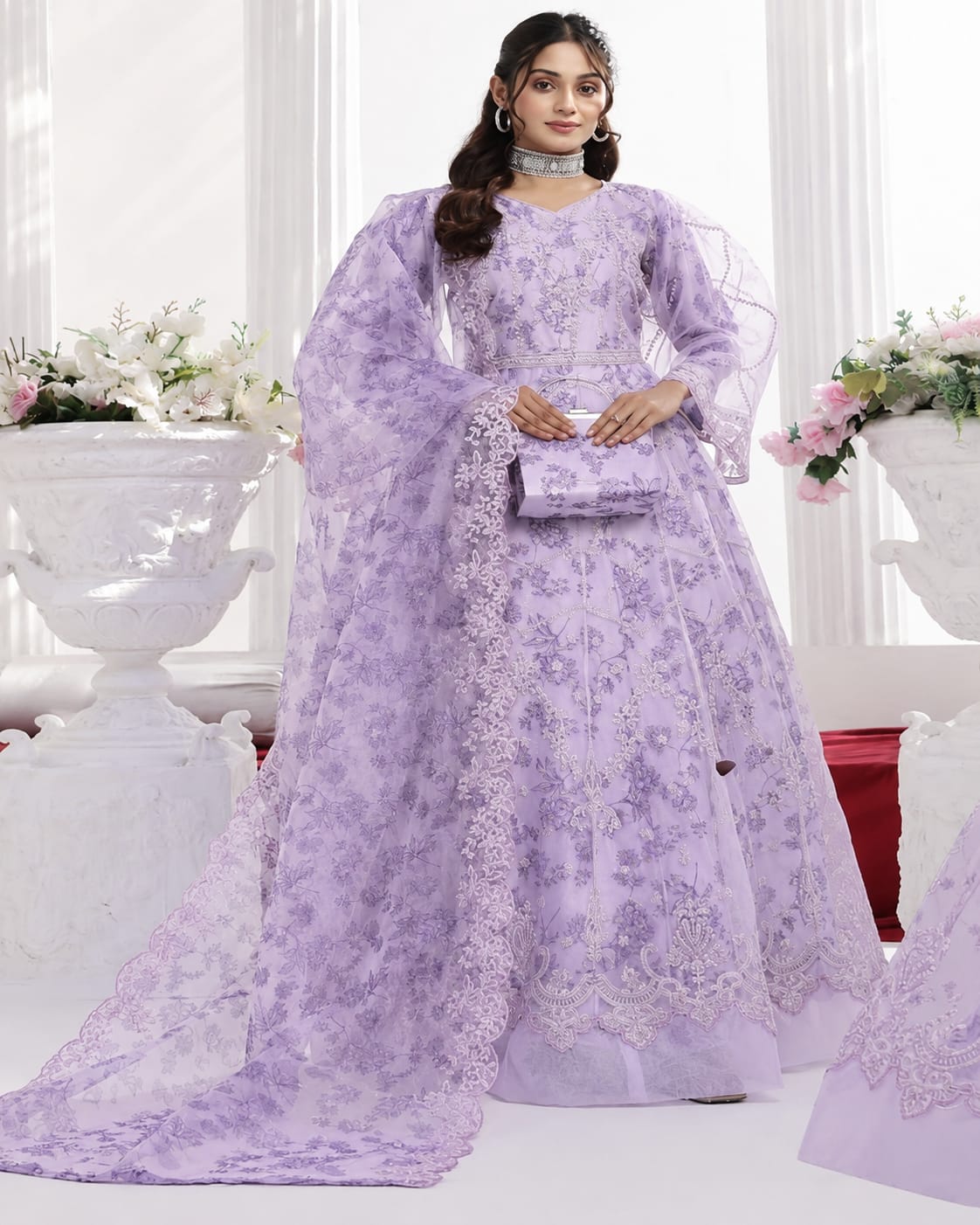 Zarlish Purple Luxury Embroidered Collection