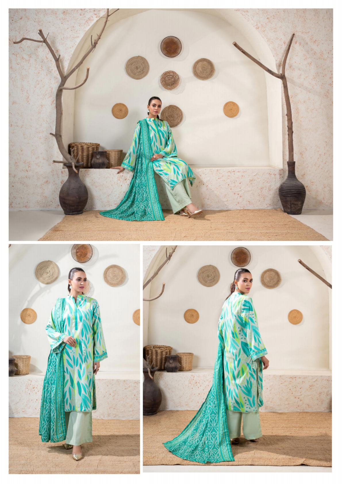 Bundle Of Zesh Unstitched Lawn 3 Piece in Wholesale Price 100% Original 🔥❤️