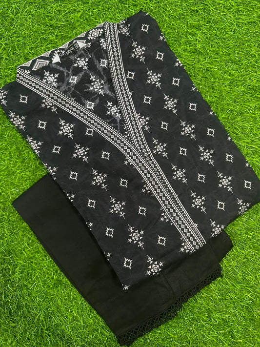 Tawakkal Black-White Stitched 2-Piece