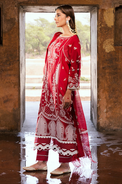 ZELLBURY 🌟 CHIKANKARI RED ELEGANCE – WUS25E30837 🌟