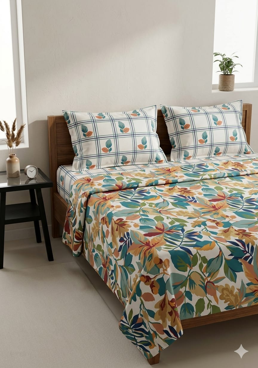 SALONIKA PURE COTTON BEDSHEETS Most Demanding Collection Full Printed King Size Bedsheets