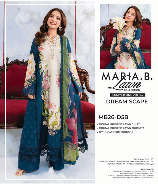MARIA B® 3PC Printed Lawn Unstitched Collection D-02