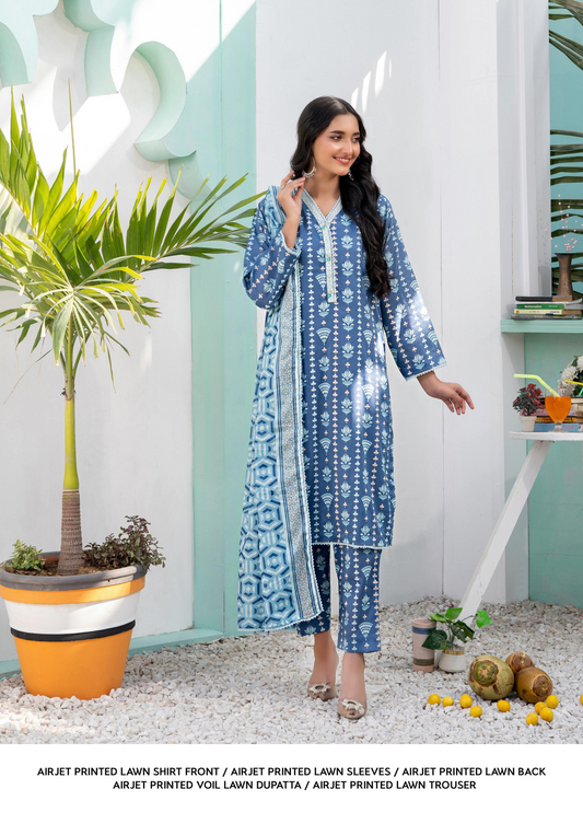 Zesh Unstitched Lawn 3 Piece 100% Original 🔥❤️