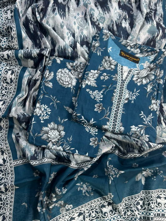 Saira Samina Teal Blue Stitch 3Pcs
