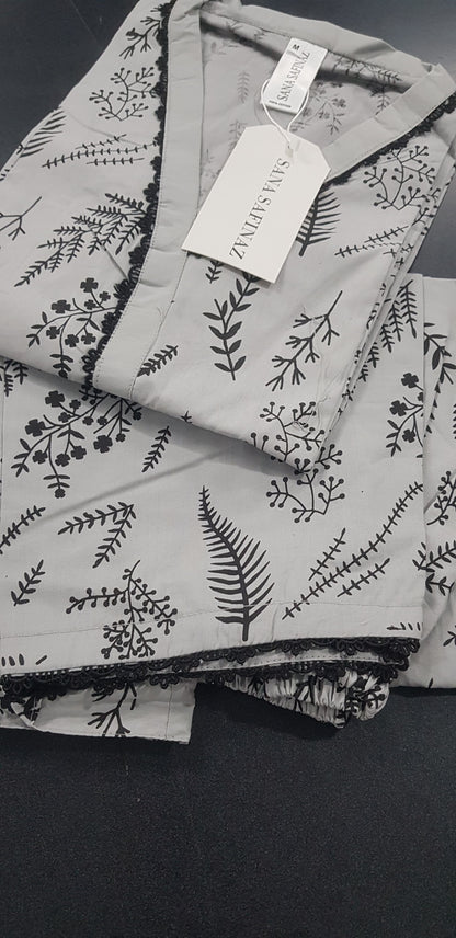 Sanasafinaz Cords Cotton Printed Stitched 2P