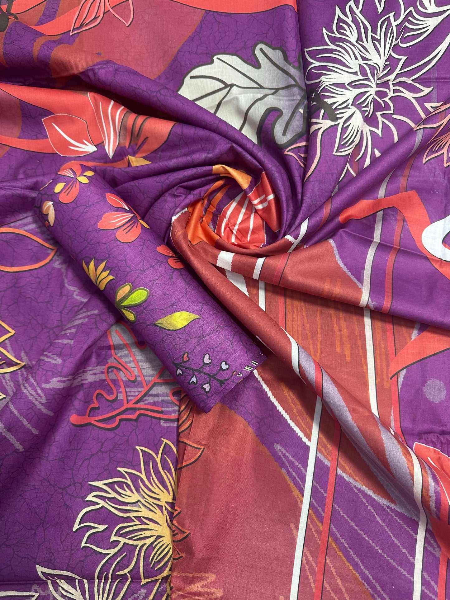 Baroque Purple (S+D) 2 PCs Unstitched Lawn Collection