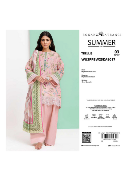 BONANZA SATRANGI (D.C:- WU3PPBW25KA9017)3PCS  UNSTITCHED COLLECTION