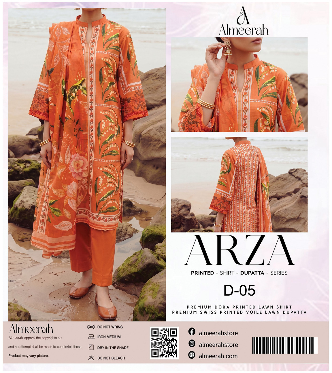 Almeerah ARZA – PRINTED D-05 2PC Premium Lawn Collection