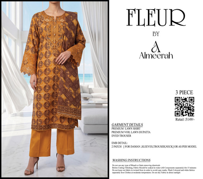 Fleur By Almeerah - Zest Aura – Digital Chundri Lawn