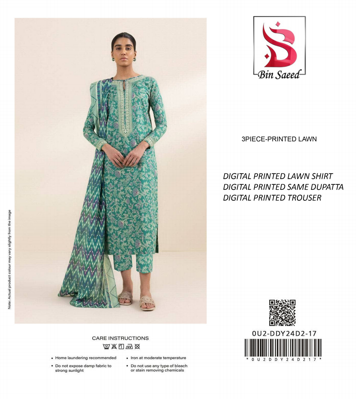 Binsaeed Unstitched Lawn 3 Pieces in Wholesale Price 🔥❤️