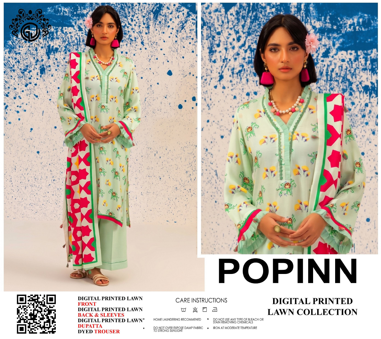 Popinn Pistachio Printed Lawn Collection
