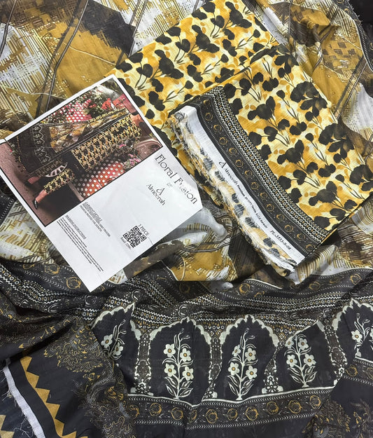 Mustard Yellow Floral Fusion By Almeerah