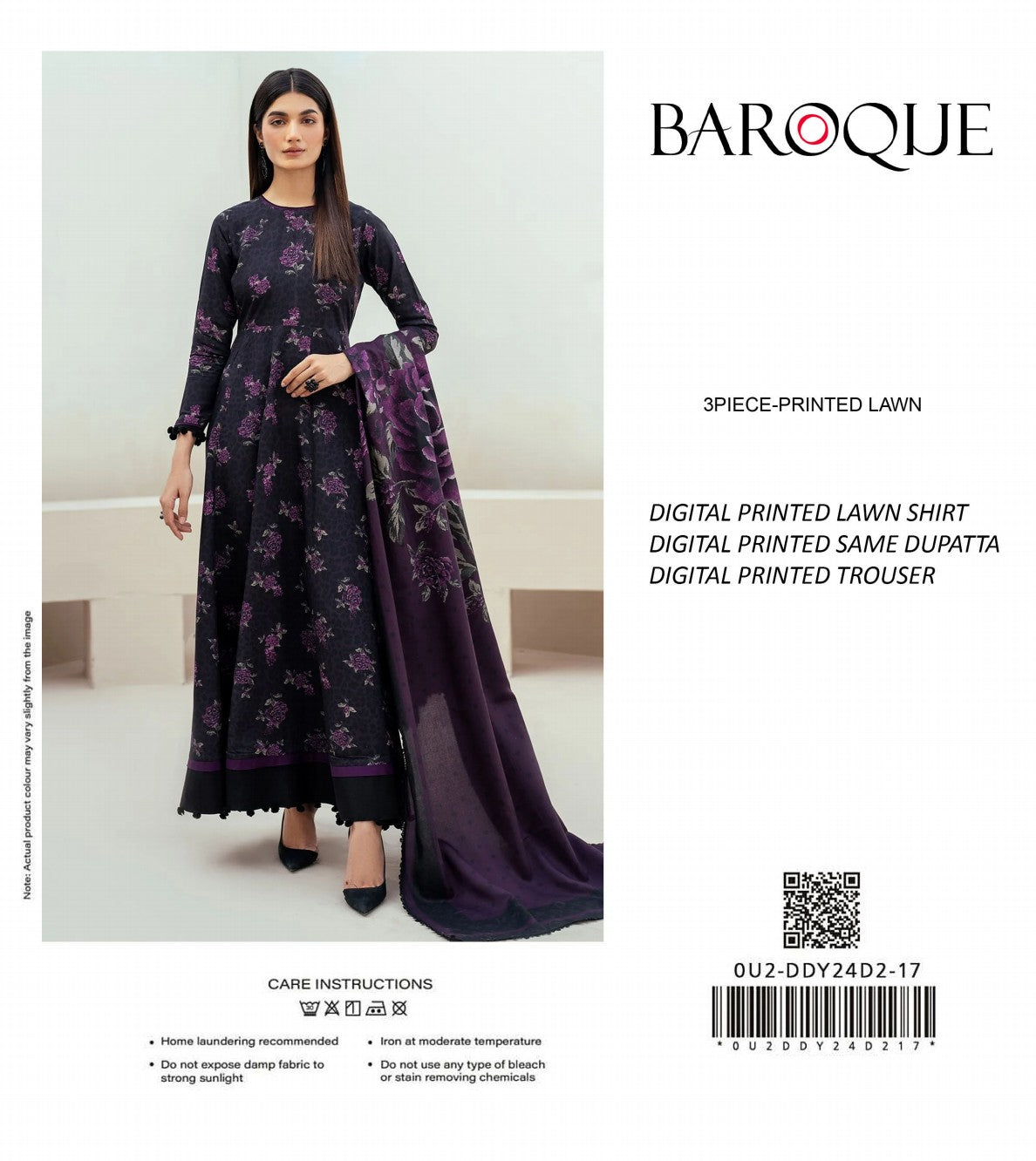 BAROQUE Lawn Printed Trouser 3PC In Wholesale Price 🥺🔥