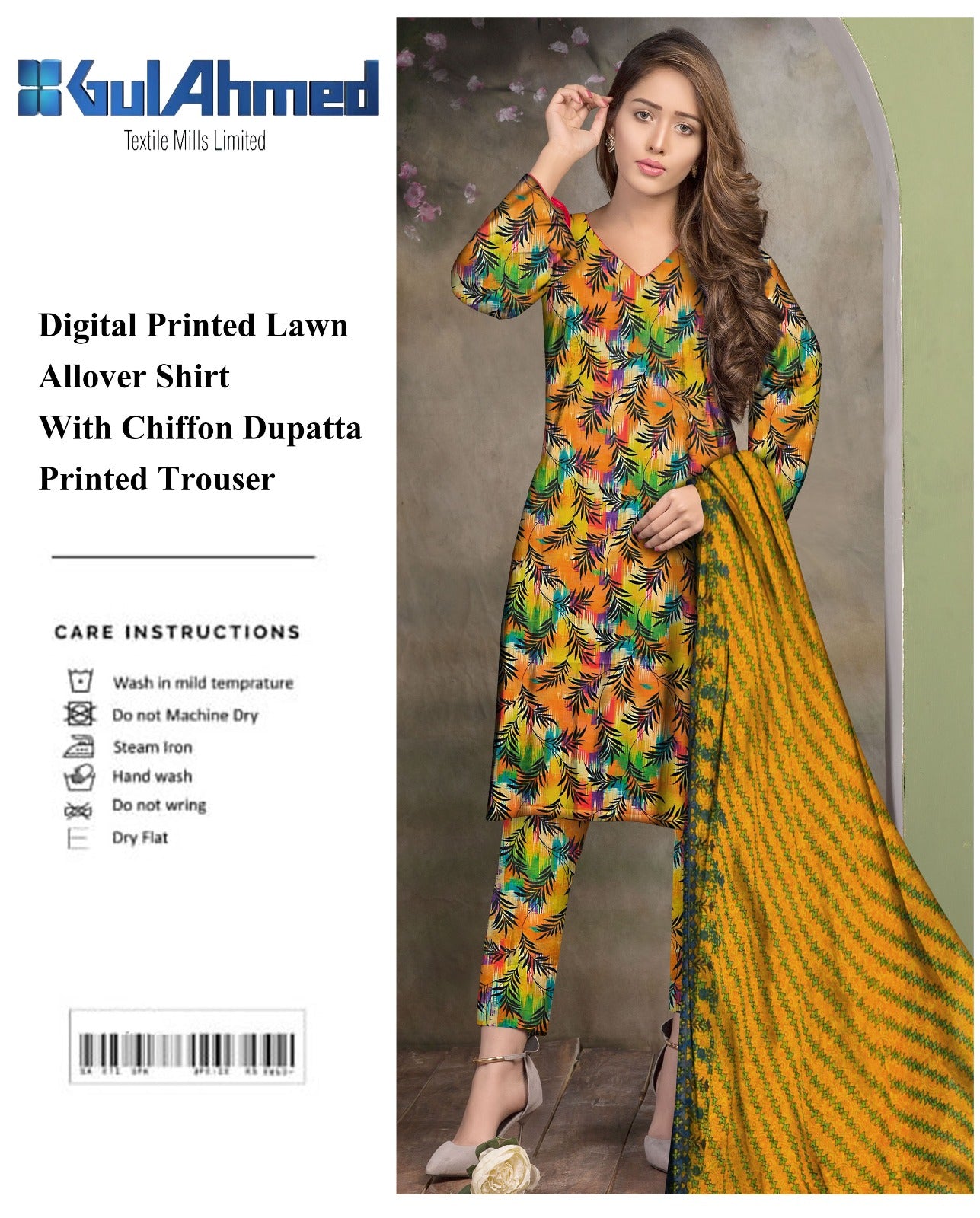 GulAhmed & Nishat Printed With Chiffon Dupatta 3P