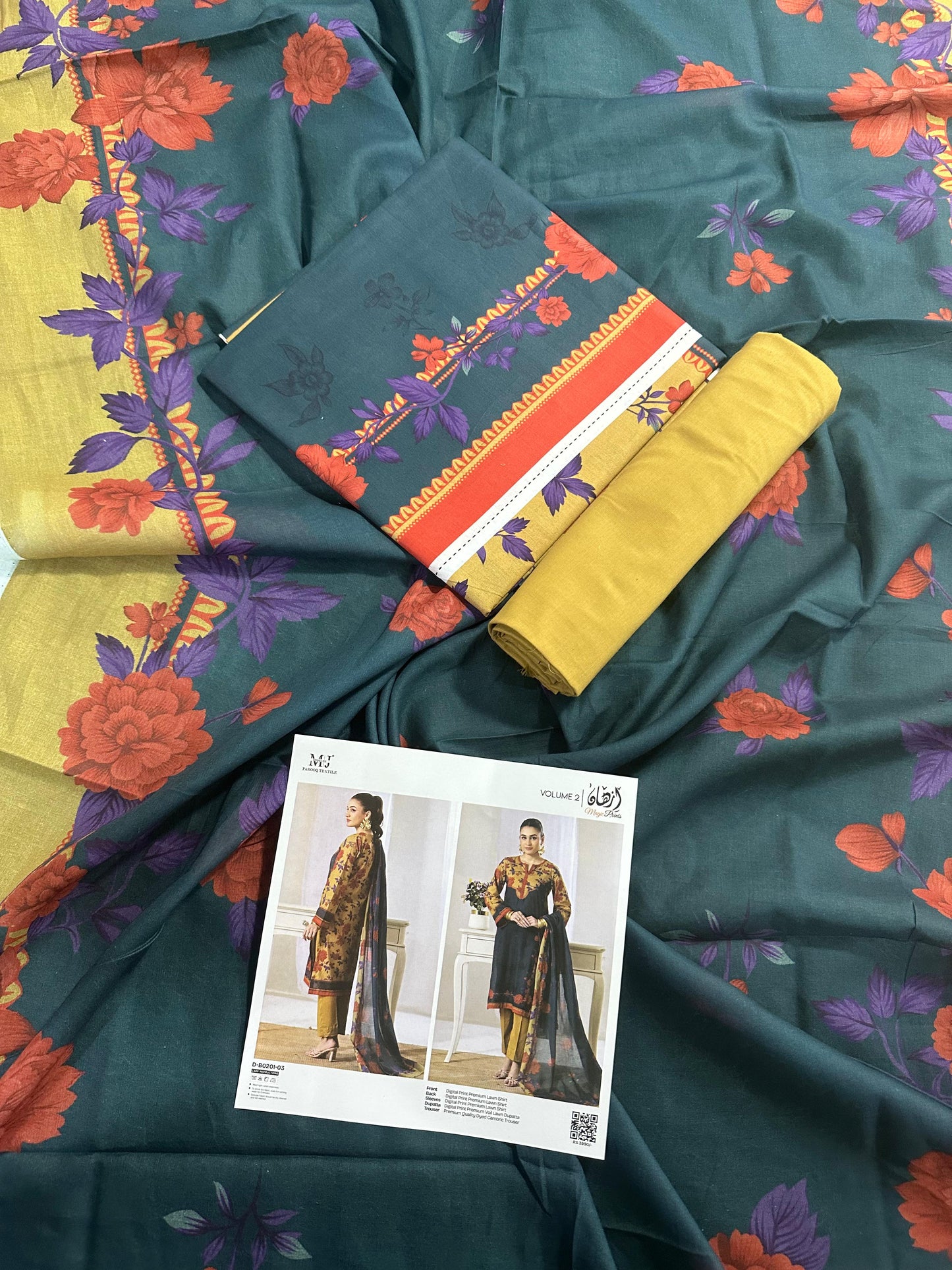 ✨ Izhan Magic Prints by MJ ✨ Lawn Unstitched Lawn 100% Original Lawn 3 Pieces ❤️🔥
