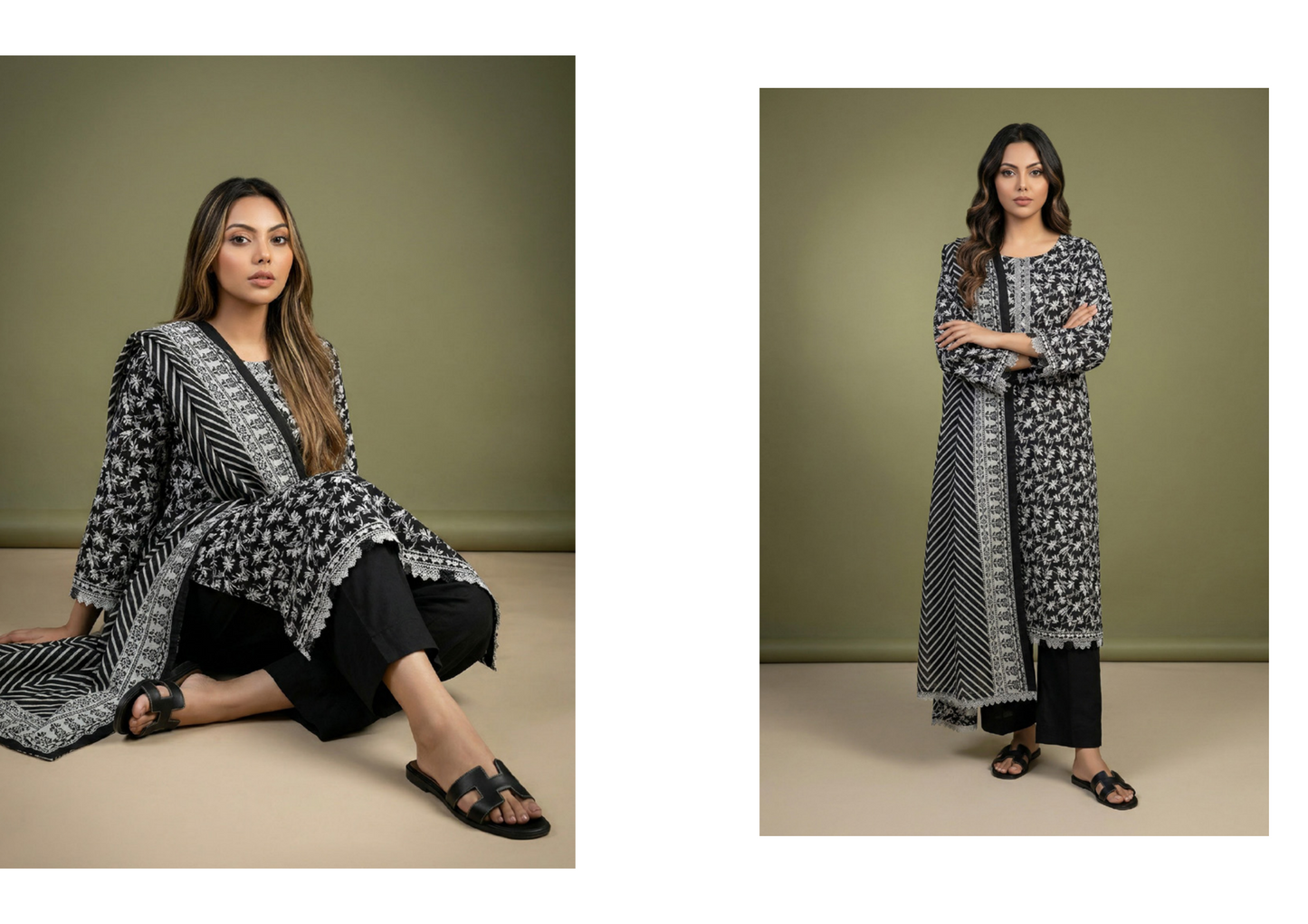 Salina Black & White Lawn Collection Vol-2 Design # 7