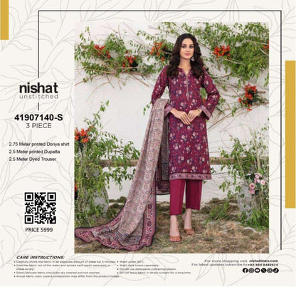 Nishat Doriya Printed Lawn 3P In Wholesale Price