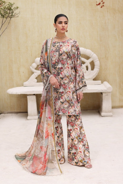 Bareeze Unstitched Lawn 90/70 Quality 3 Pieces