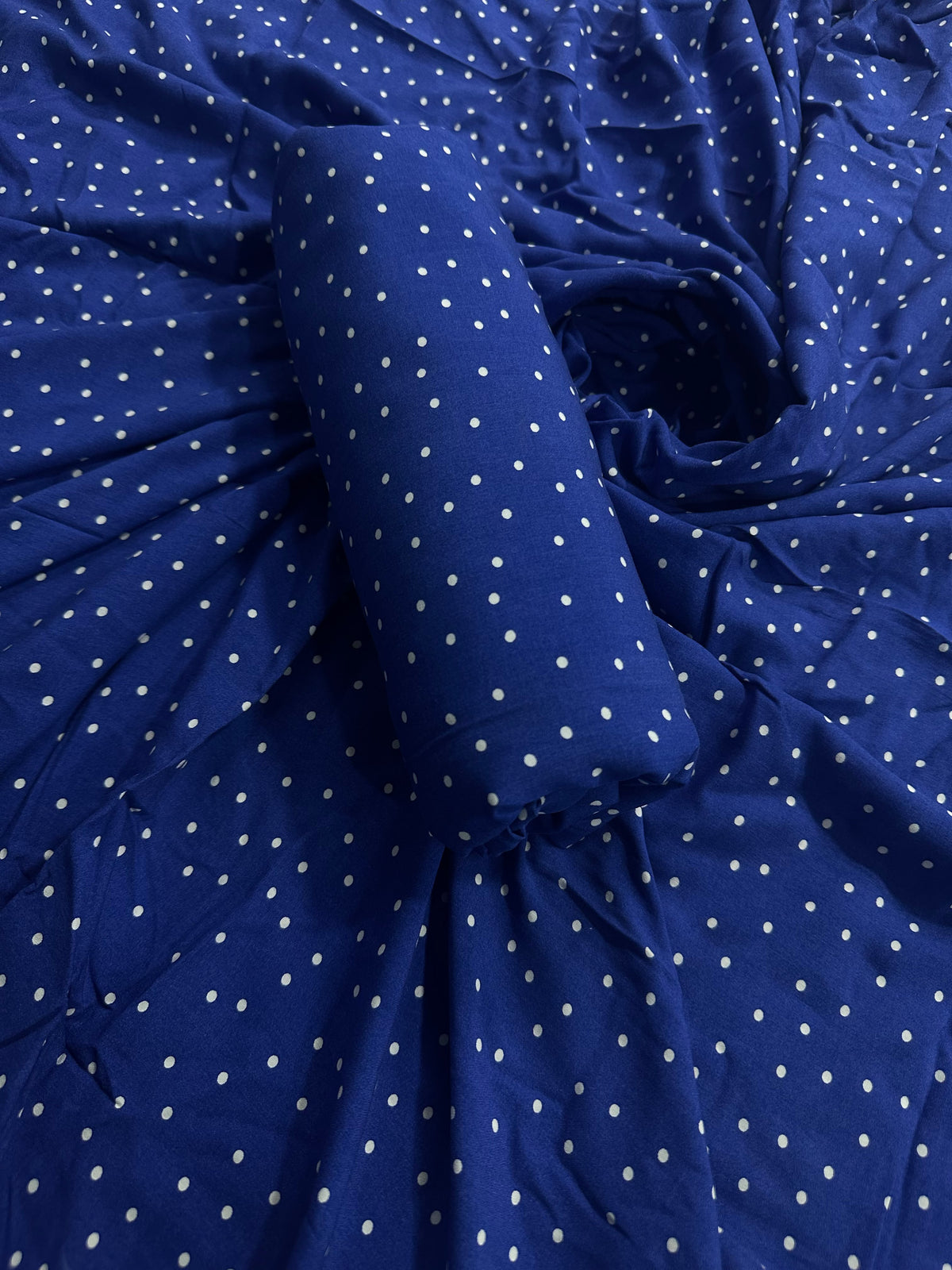 Digital Printed Dark Blue Linen Allover 2Pcs