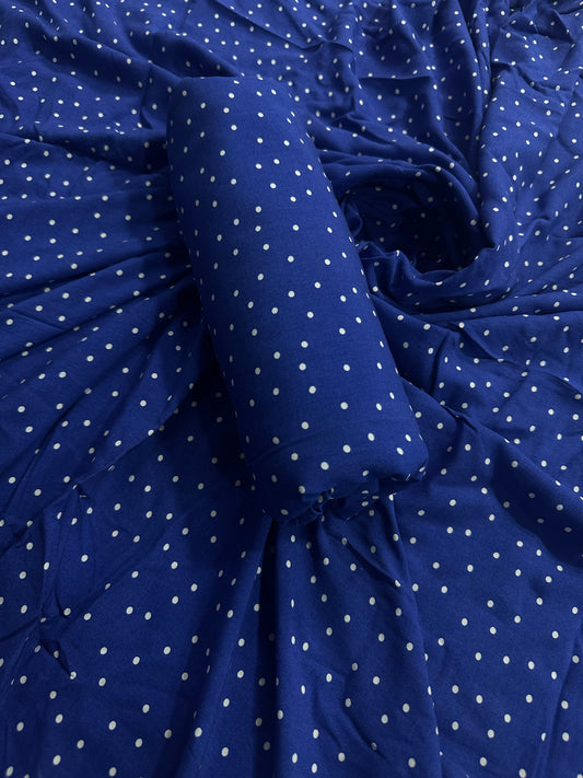 Digital Printed Dark Blue Linen Allover 2Pcs