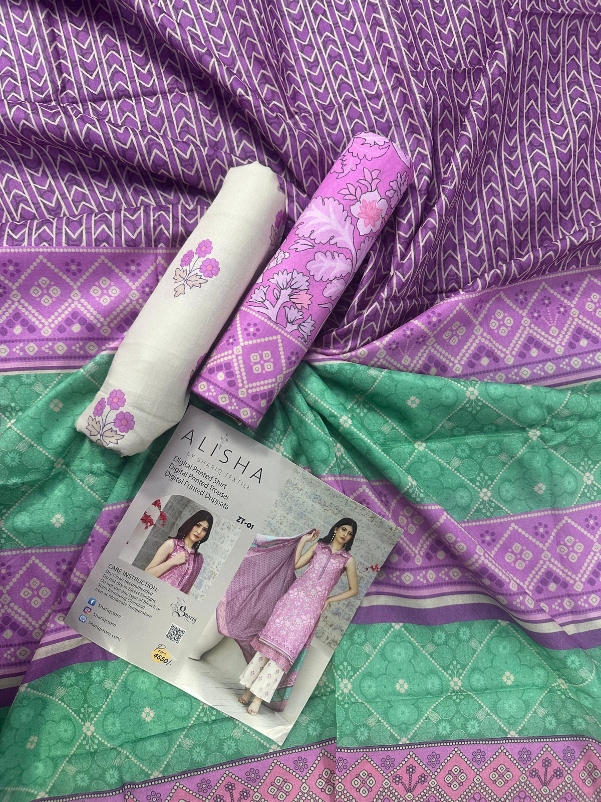 ALISHA D-01 DIGITAL PRINTED LAWN  3PCS