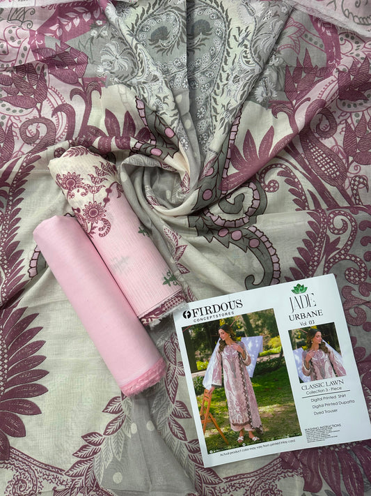 FIRDOUS JADE Pink 3-Piece