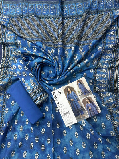 ZELLBURY Unstitched 3pcs Lawn Collection D.C:- WUS26X38111