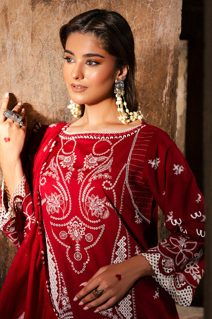 ZELLBURY 🌟 CHIKANKARI RED ELEGANCE – WUS25E30837 🌟