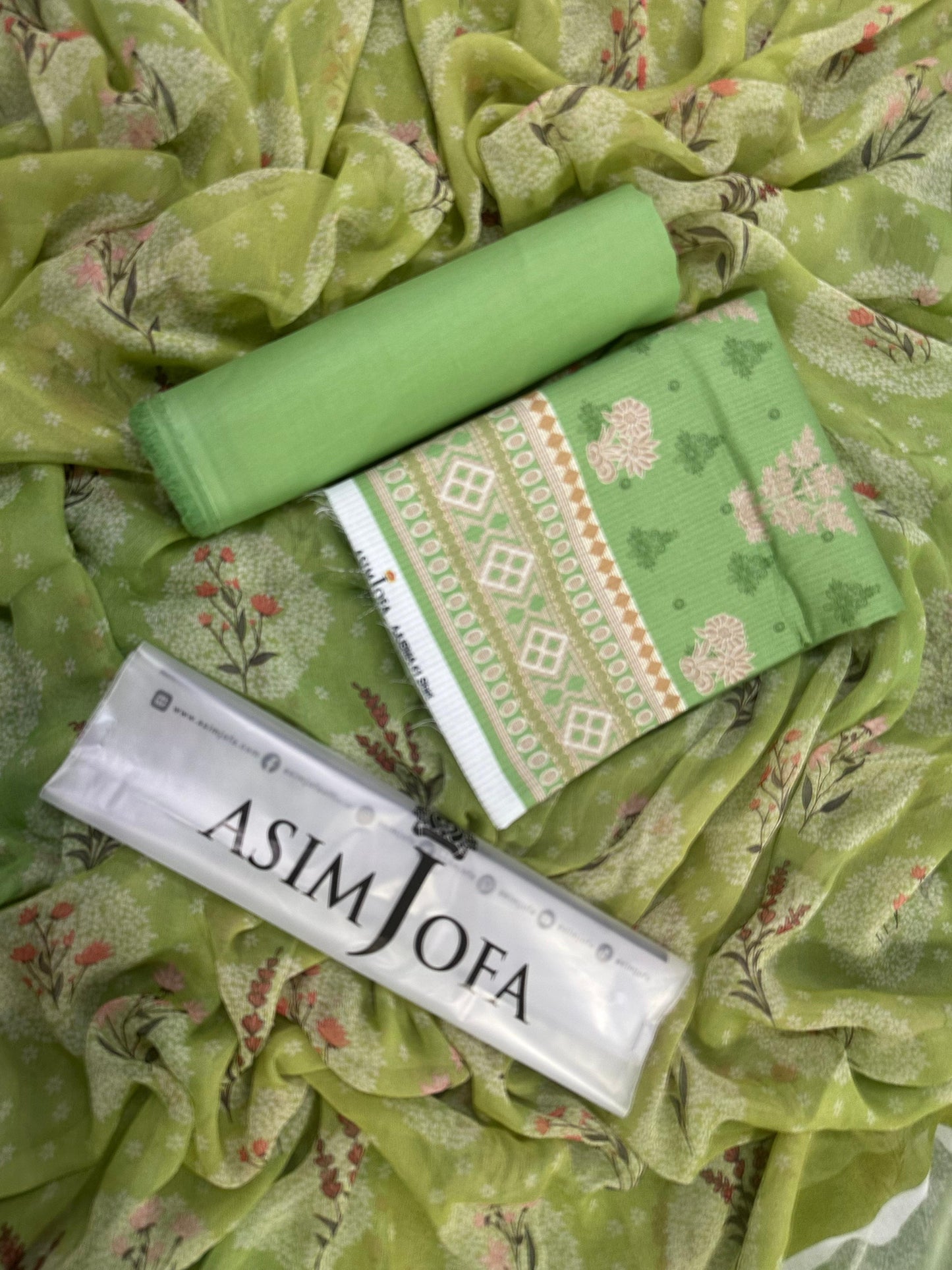 ASIM JOFA LIGHT GREEN PRINTED 3PCS