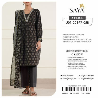Saya Unstitched 100% Original LAWN 3P Suit In WHOLESALE PRICE 💯✨