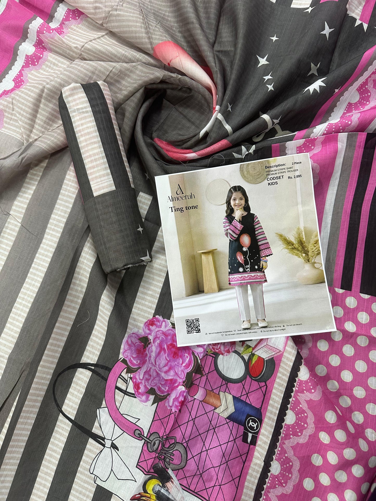 Almeerah Ting Tone Unstitched Kids 2Pcs Collection