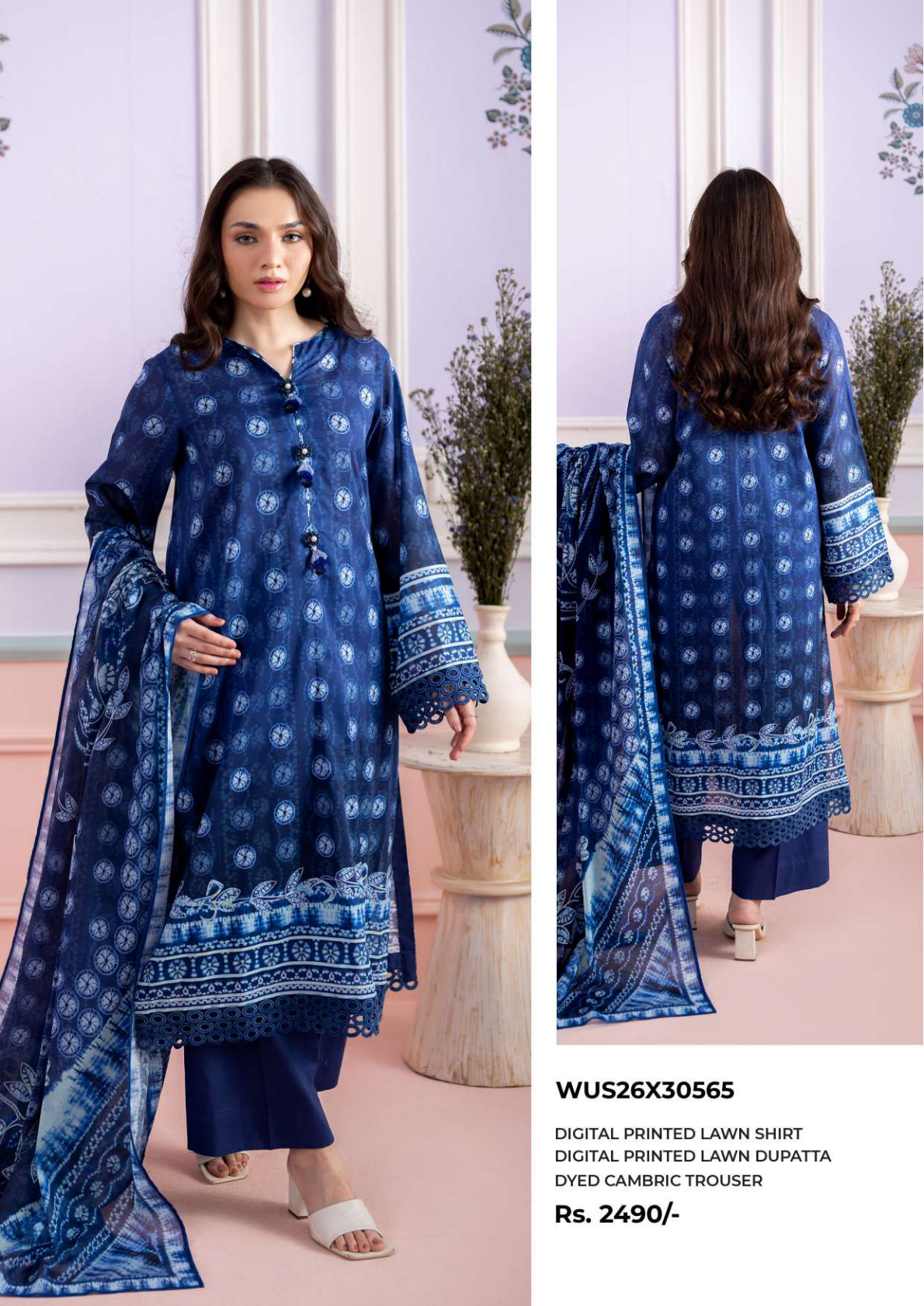 ZELLBURY Unstitched Lawn Collection 2026 Design # WUS26X30565