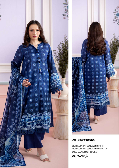 ZELLBURY Unstitched Lawn Collection 2026 Design # WUS26X30565