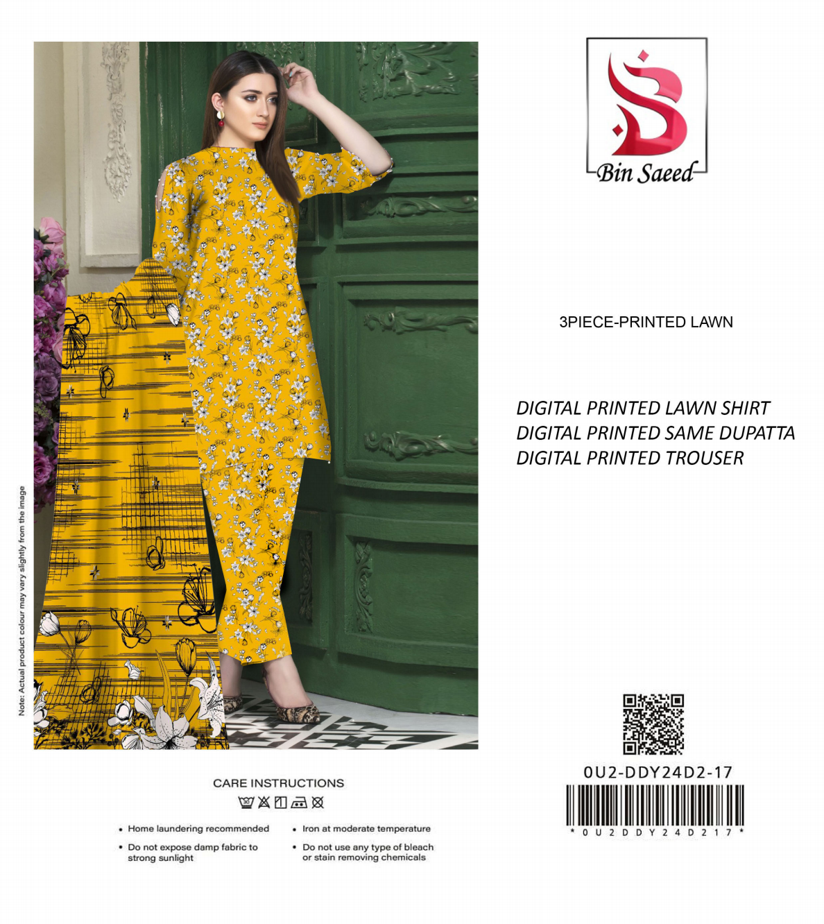 Binsaeed Unstitched Lawn 3 Pieces in Wholesale Price 🔥❤️