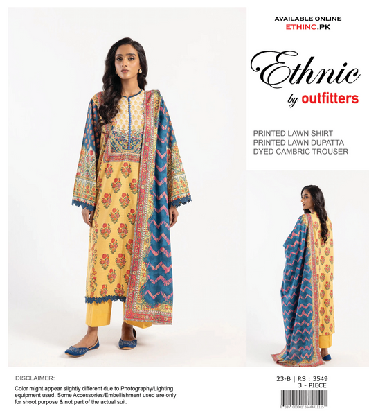 🌼Ethnic by Outfitters – Printed Lawn 3PC Collection 🌸❤️